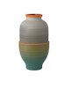 Happy 80's Gray, Beige, Orange & Blue Vase Set of 3