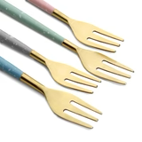 4 Piece Gold Cake Fork Set