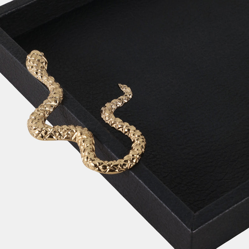 Faux Leather Snake Tray