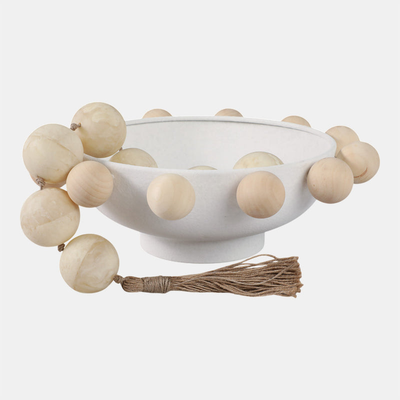 Bowl With Large Wooden Knobs