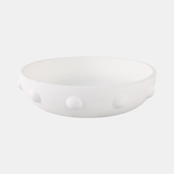 Clay Beaded Bowl, White