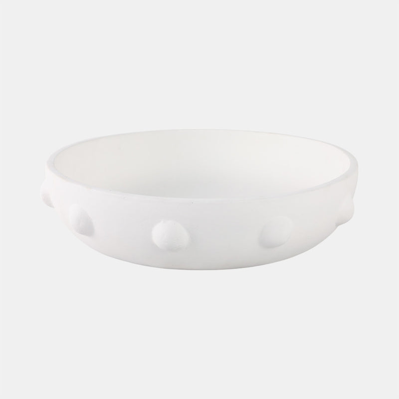 Clay Beaded Bowl, White