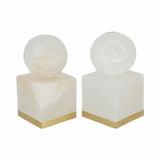 WHITE BOOKKENDS