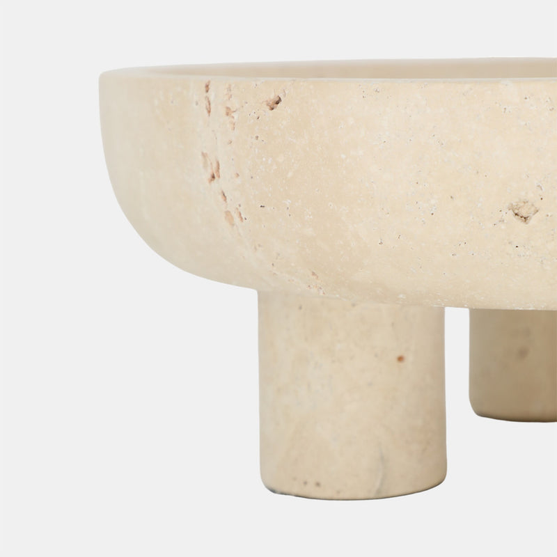 Travertine Footed Bowl
