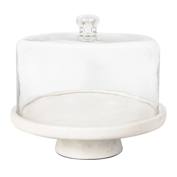 Marble Footed Cake Stand With Dome