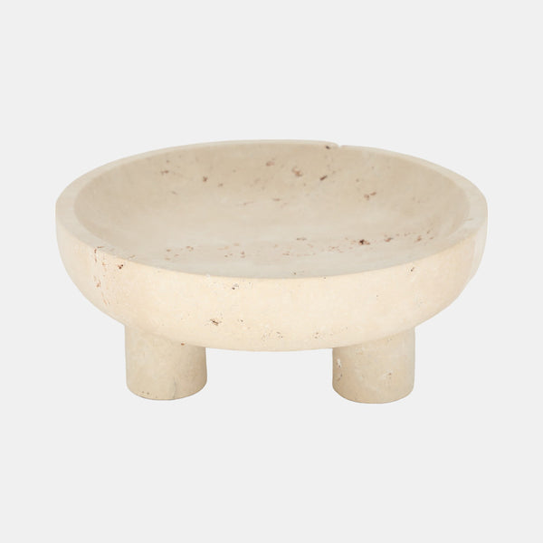 Travertine Footed Bowl