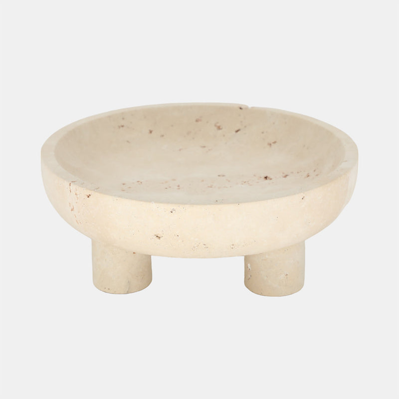 Travertine Footed Bowl