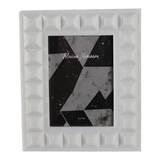 5x7" Block Border Quartz Resin Photo Frame, White