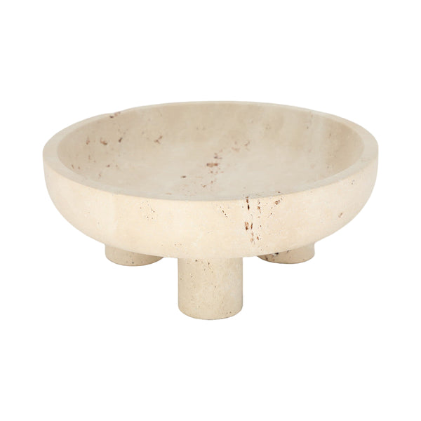 Travertine Footed Bowl