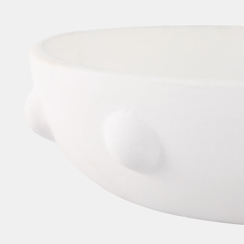 Clay Beaded Bowl, White