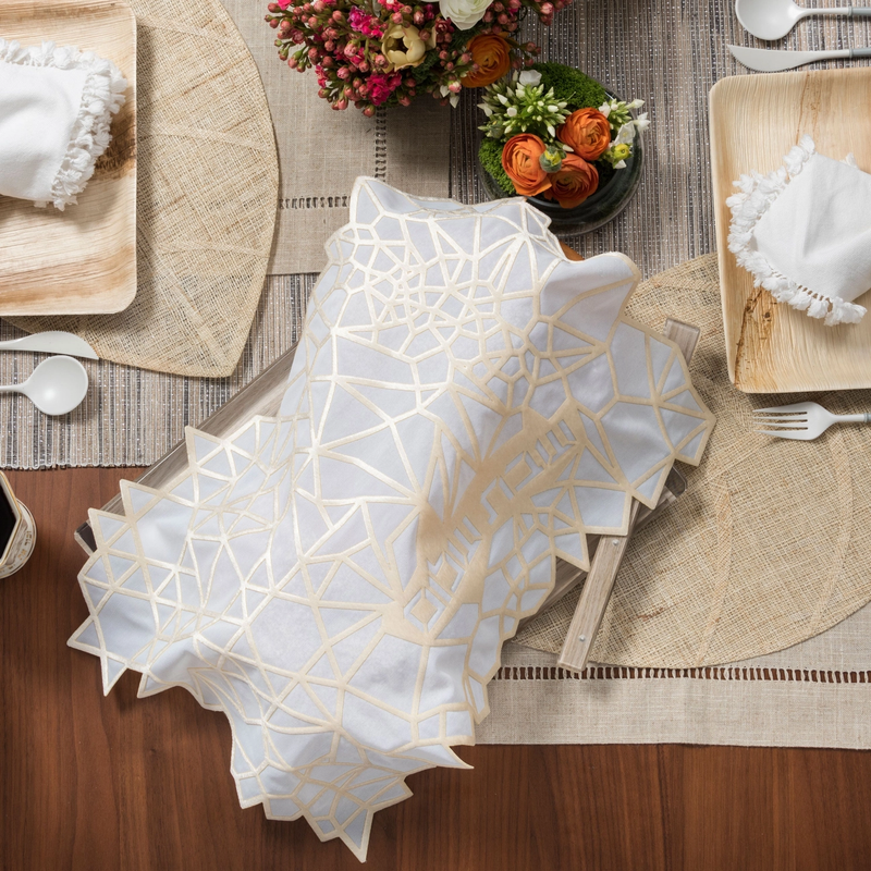 Challah Cover Geometric Cream