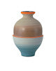 Happy 80's Gray, Beige, Orange & Blue Vase Set of 3