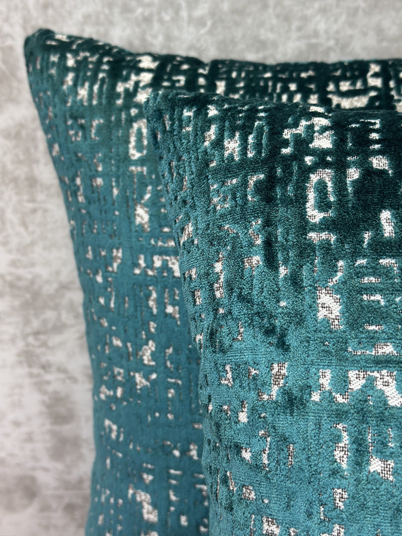 Italian Teal Cut Velvet