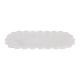 12x6" Flat Scallop Edge Marble Tray, White
