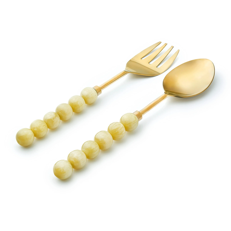 Rathlin Butter Yellow Salad Server Set