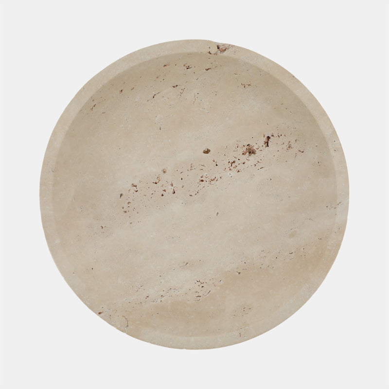 Travertine Footed Bowl