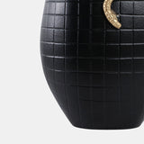 Curved Snake On Vase, Black/gold