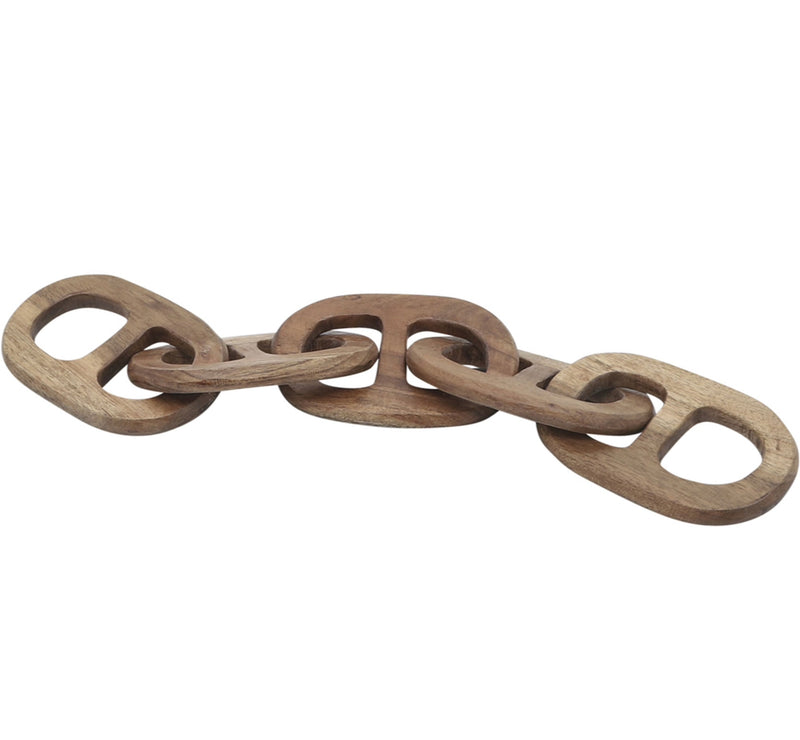 Wood, 24" 5 Links Chain, Brown