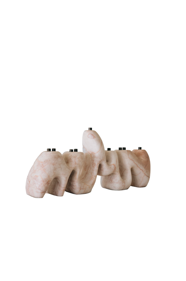 Menorah Sculpture - Cream Rose