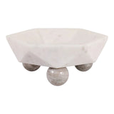 Marble Hexagon Bowl With Ball Feet