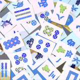 Mahjong Abstract Blues Acrylic Tray