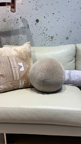 BEIGE DOTTY ROUND PILLOW