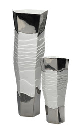 Erosum Porcelain Platinum Vase 23"