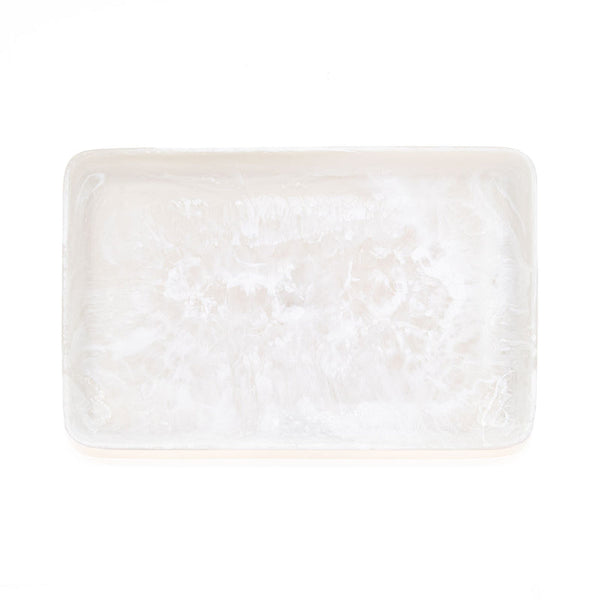 White Swirl Rectangular Tray Large