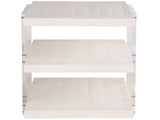 St. Kitts End Table – White Sand with Acrylic Legs