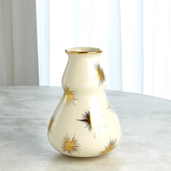 SM Cream + Gold Starburst Vase
