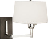 Swing Arm Sconce W/ Wood-Silver Finish