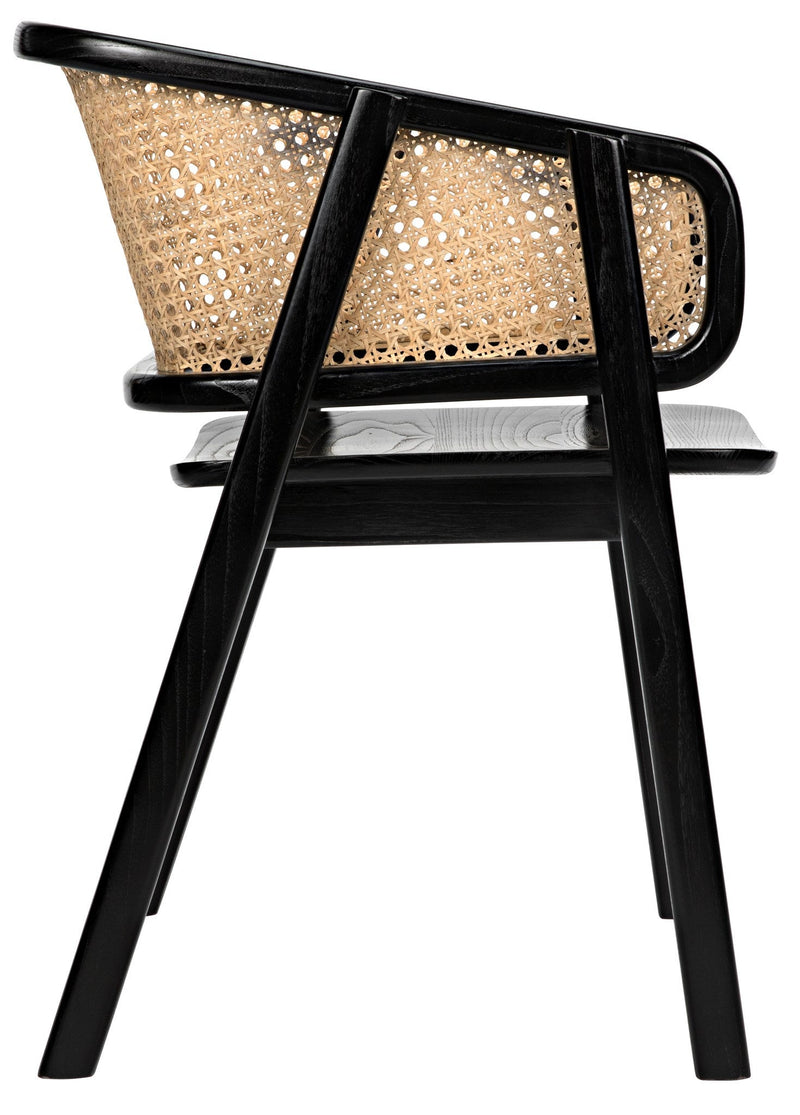 Delphi Chair with Caning, Charcoal Black