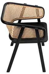 Delphi Chair with Caning, Charcoal Black