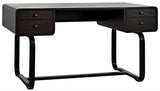 Voltes Desk, Ebony Walnut with Black Steel