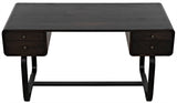 Voltes Desk, Ebony Walnut with Black Steel