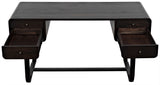 Voltes Desk, Ebony Walnut with Black Steel