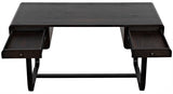 Voltes Desk, Ebony Walnut with Black Steel