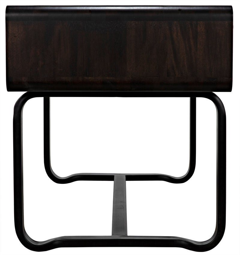 Voltes Desk, Ebony Walnut with Black Steel