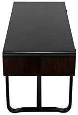 Voltes Desk, Ebony Walnut with Black Steel