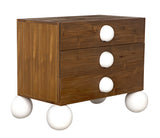 Marcel Side Table, Teak with White Details