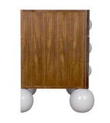 Marcel Side Table, Teak with White Details