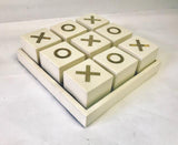 Bone With Brass X and O Tic Tac Toe Game with Bone Tray