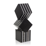 Cubed Black Marble Sculpture