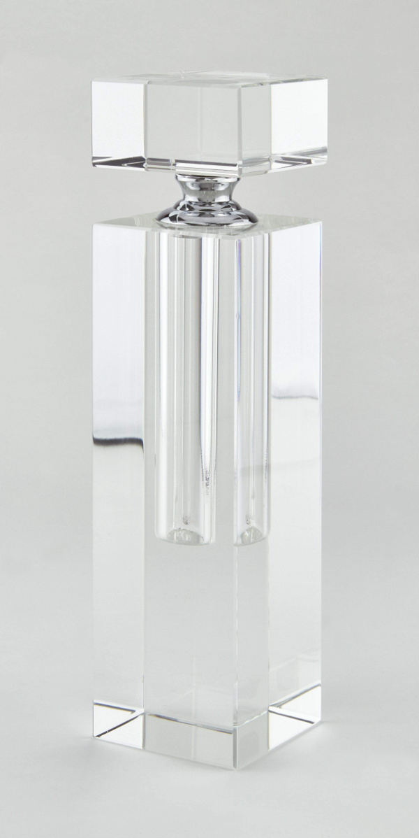 CRYSTAL GLASS PERFUME BOTTLE - RECT TALL