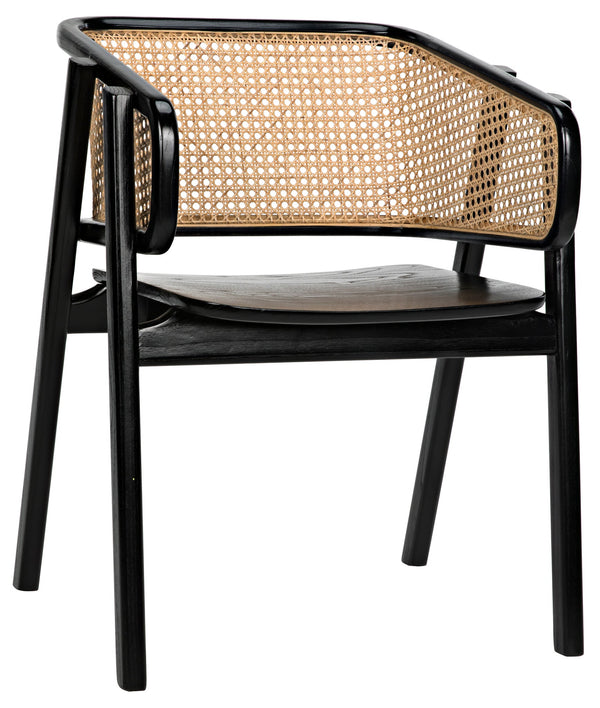 Delphi Chair with Caning, Charcoal Black