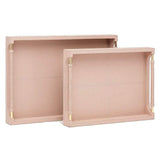 Pink Full Grain Leather Tray LARGE