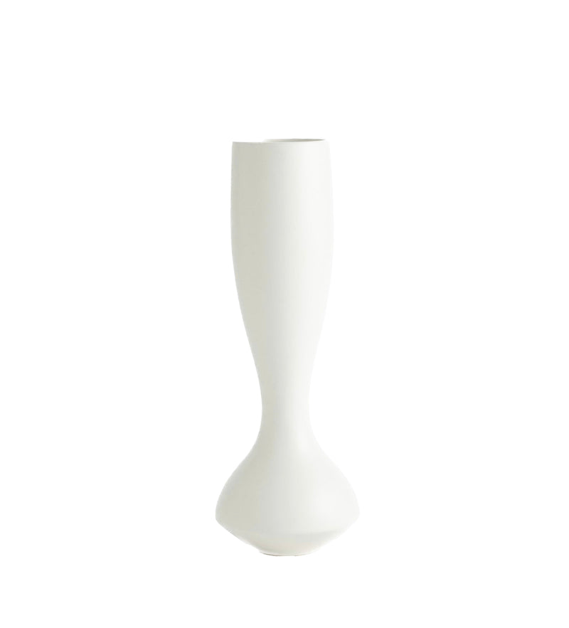 Bell Bottom Vase-Matte White-Lg