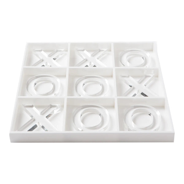 Acrylic Tic Tac Toe in White with clear X and O’s