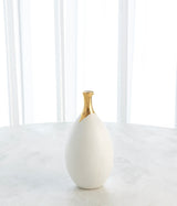 Dipped Golden Crackle/White Slender Vase-Sm
