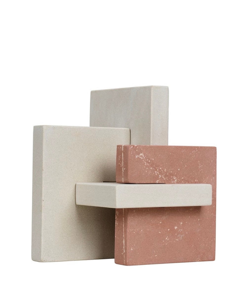 Pink Stone Block Sculpture